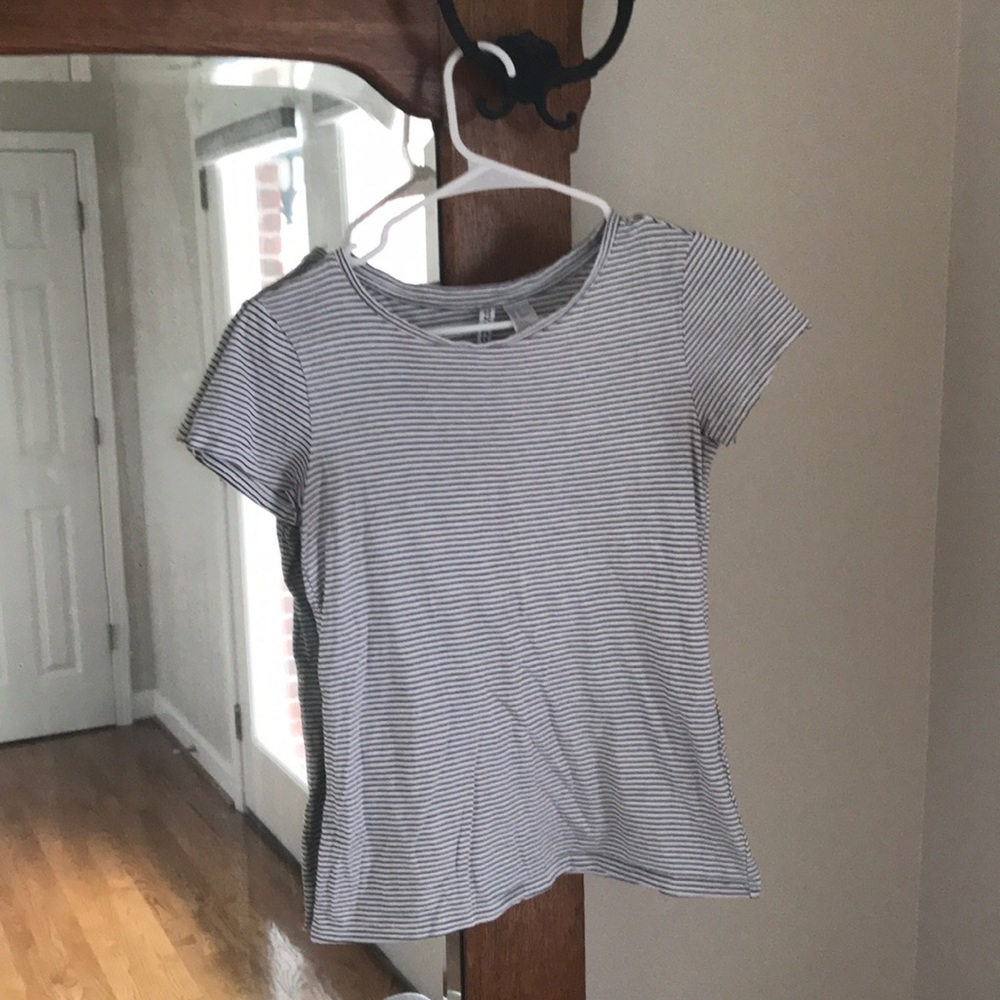 White and black striped shirt